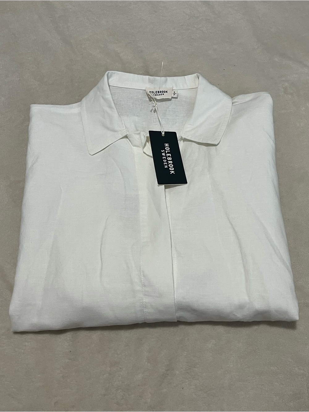 NWT Holebrook Sweden Marina Oversized White Linen Shirt